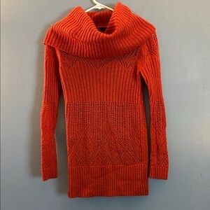 Moda International Vibrant Orange Cowl Neck Sweater